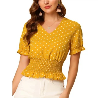 Ženske polka pike bluza v vrat